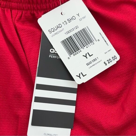Adidas Squad 13 Red Soccer Shorts | Youth Large | Unisex | NEW - Picture 11 of 11